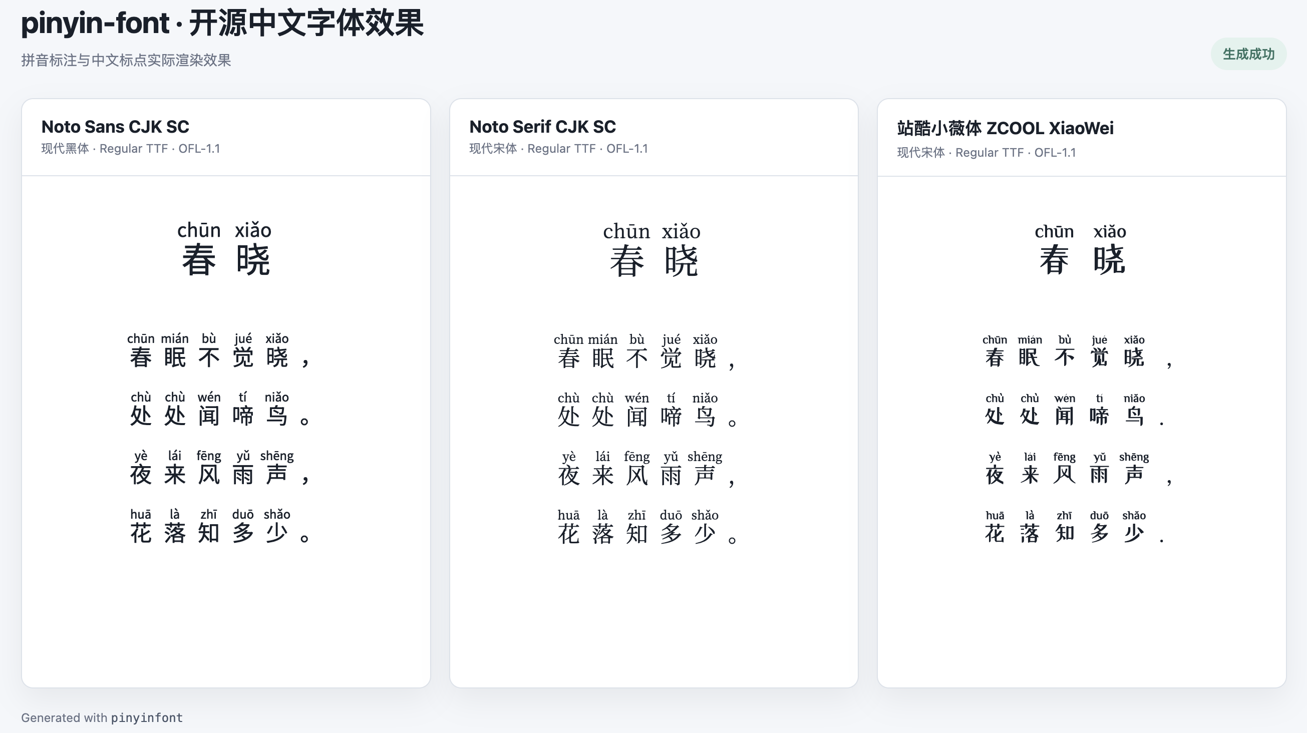pinyin-font 效果预览